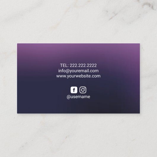 パープルモダンドリップスシルバー縁ど美しいサロンスパ 名刺 (裏面)
