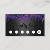 パープルモダンドリップ美しいサロンブラックロイヤリティ ロイヤリティカード (正面)