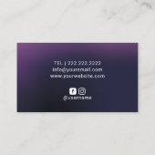 パープルモダンドリップ美容師美しいサロン 名刺 (裏面)