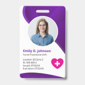 パープルモダンナース開業医NP バッジ (正面)