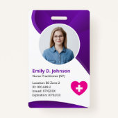 パープルモダンナース開業医NP バッジ (正面)
