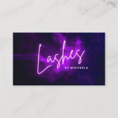 パープルモダンネオン&スモークラッシュ/まつげエクステンション 名刺 (正面)