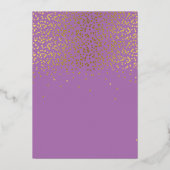 パープルモダンネームシンプルの結婚 箔招待状 (裏面)