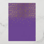 パープルモダンネームシンプルの結婚 箔招待状 (裏面)