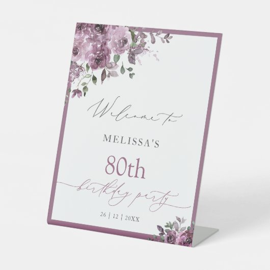 パープルモダンバラエイジ誕生日へようこそ 台座サイン (正面)