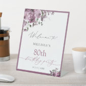 パープルモダンバラエイジ誕生日へようこそ 台座サイン (インサイチュ)