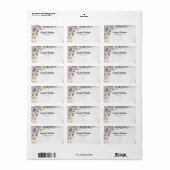 パープルモダンバラデザイナ差出人住所ラベル ラベル (フルシート)