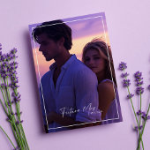 パープルモダンバラフォトフレームブライダルシャワー 招待状