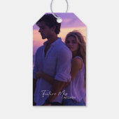 パープルモダンバラフォトブライダルシャワーありがとう ギフトタグ (裏面)