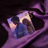 パープルモダンバラフォトブライダルシャワーありがとう フェイバータグ