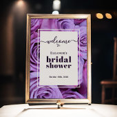 パープルモダンバラブライダルシャワーウェルカムポスター ポスター