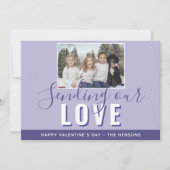 パープルモダンバレンタインの台本の家族の写真 シーズンカード (正面)