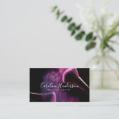 パープルモダンパウダー&ブラシメイクアップアーティスト 名刺 (スタンド正面)