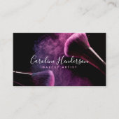 パープルモダンパウダー&ブラシメイクアップアーティスト 名刺 (正面)