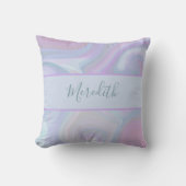 パープルモダンパステルレインボーパーソナライズされた クッション (正面)