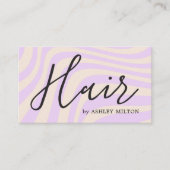 パープルモダンパステル抽象芸術ラインはっきりしたヘア 名刺 (正面)