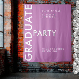 パープルモダンパーソナライズド卒業バック タペストリー