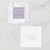 パープルモダンパームリーフプリント スクエア名刺 (正面/裏面)