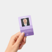 パープルモダンビジネスフォトID バッジ (手持ち)