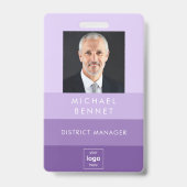 パープルモダンビジネスフォトID バッジ (正面)