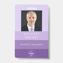 パープルモダンビジネスフォトID バッジ