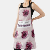 パープルモダンフィグパターン&あなたはフィギン素晴らし エプロン (インサイチュ)