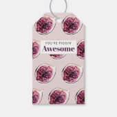 パープルモダンフィグパターン&あなたはフィギン素晴らし ギフトタグ (正面)