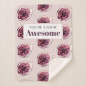 パープルモダンフィグパターン&あなたはフィギン素晴らし シェルパブランケット (正面)