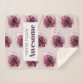 パープルモダンフィグパターン&あなたはフィギン素晴らし シェルパブランケット (正面(横))