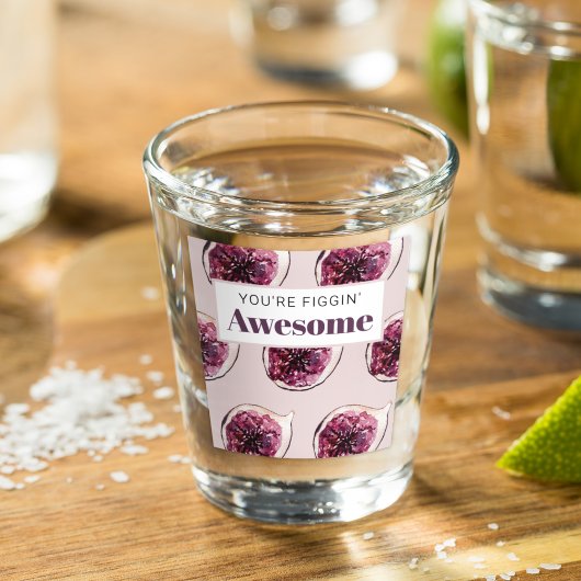 パープルモダンフィグパターン&あなたはフィギン素晴らし ショットグラス