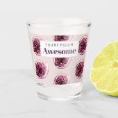 パープルモダンフィグパターン&あなたはフィギン素晴らし ショットグラス (正面)