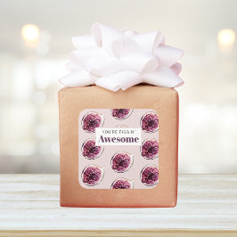 パープルモダンフィグパターン&あなたはフィギン素晴らし スクエアシール