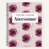 パープルモダンフィグパターン&あなたはフィギン素晴らし ノートブック (正面)