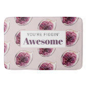 パープルモダンフィグパターン&あなたはフィギン素晴らし バスマット (正面)