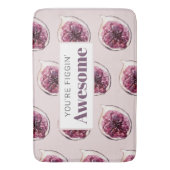 パープルモダンフィグパターン&あなたはフィギン素晴らし バスマット (正面縦)