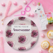 パープルモダンフィグパターン&あなたはフィギン素晴らし ペーパープレート (パーティー)