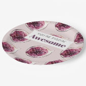 パープルモダンフィグパターン&あなたはフィギン素晴らし ペーパープレート (アングル)