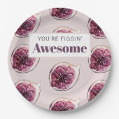 パープルモダンフィグパターン&あなたはフィギン素晴らし ペーパープレート (正面)