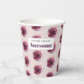 パープルモダンフィグパターン&あなたはフィギン素晴らし 紙コップ (正面)