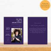 パープルモダンフォトカレッジ卒業パーティー 招待状