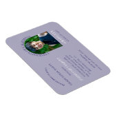 パープルモダンフォト卒業パーティー招待状 マグネット (右側)