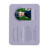 パープルモダンフォト卒業パーティー招待状 マグネット (縦)