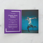 パープルモダンフォト卒業招待状 招待状 (内部)