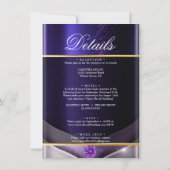 パープルモダンフォト結婚式招待状 招待状 (裏面)