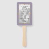 パープルモダンフォト金ゴールドハート結婚式 プログラム ハンドファン (裏面)