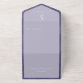 パープルモダンフォトNo Dinner オールインワン招待状 (外側)