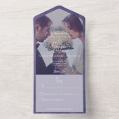 パープルモダンフォトNo Dinner オールインワン招待状 (内側)