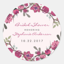 パープルモダンフラワーズ&タイポグラフィブライダルシャワー