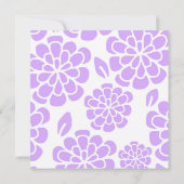 パープルモダンフラワーデザイン誕生日招待状 招待状 (裏面)