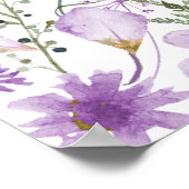 パープルモダンフローラは私たちのポスターに結婚ようこそ ポスター (角)